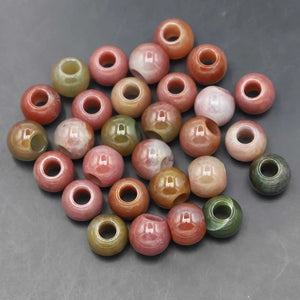 12x10mm Natural Stone Large Big Hole Beads Agate for Bracelet Making Bulk