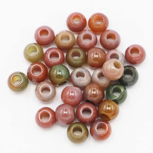 12x10mm Natural Stone Large Big Hole Beads Agate for Bracelet Making Bulk