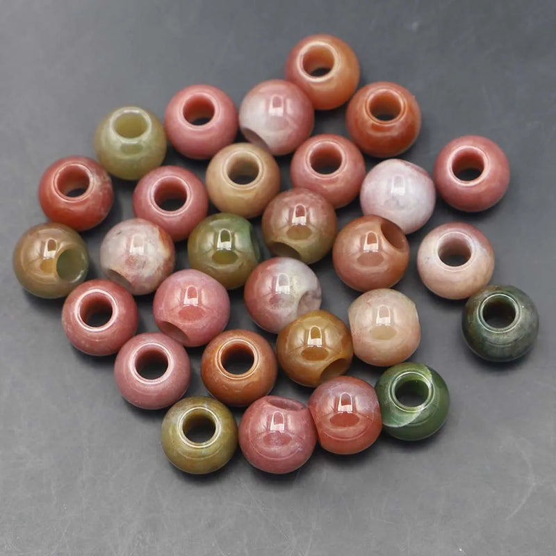 12x10mm Natural Stone Large Big Hole Beads Agate for Bracelet Making Bulk