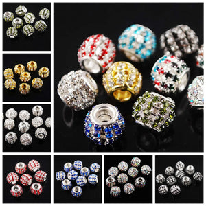 12x10mm Oval Crystal Rhinestone Charms Findings Loose Big Hole Beads Craft