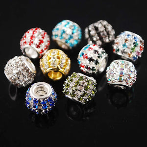 12x10mm Oval Crystal Rhinestone Charms Findings Loose Big Hole Beads Craft