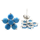 Violet Tanzanite Turquoise 925 Silver Earrings