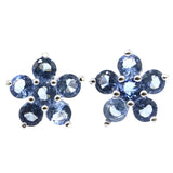 Violet Tanzanite Turquoise 925 Silver Earrings