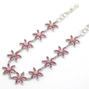 Pink Tourmaline Silver Bracelet for Women