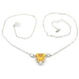 Heart Golden Citrine CZ Emerald Angel Wing Tanzanite Silver Necklace
