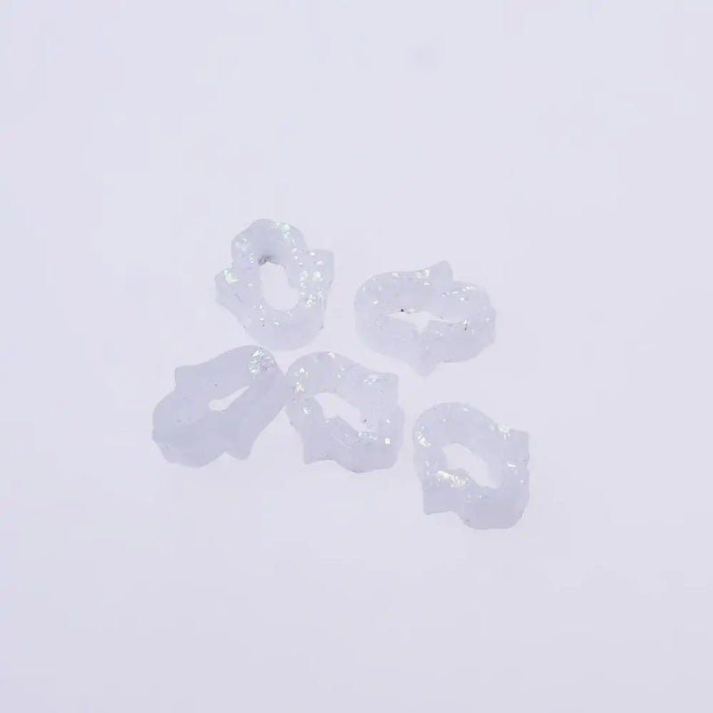 12x14mm Opal Hamsa Resin Palm Beads 20Pcs