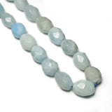 12x15mm Faceted Aquamarine Beads Natural Stone 15'' DIY Jewelry Making