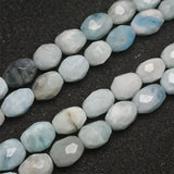 12x15mm Faceted Aquamarine Beads Natural Stone 15'' DIY Jewelry Making