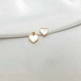 12x16MM 14K Plated Shell Heart Connect Charms Pendants
