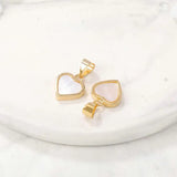12x16MM 14K Plated Shell Heart Connect Charms Pendants