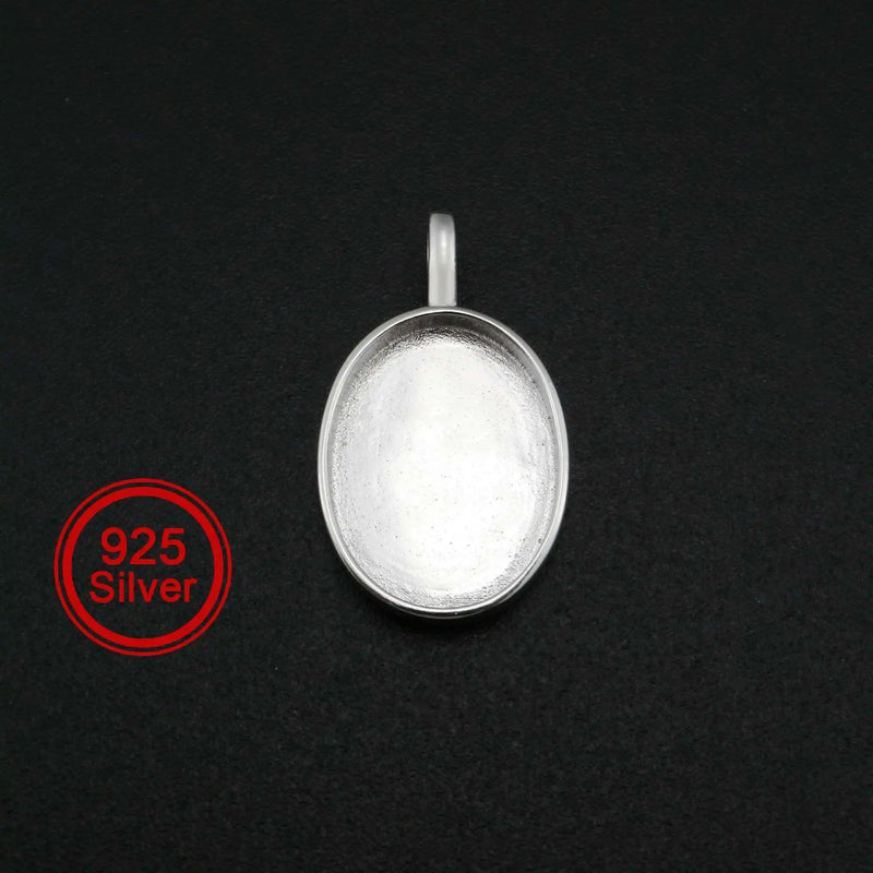 925 Sterling Silver Breast Milk Resin Bezel Charm Pendant