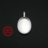 925 Sterling Silver Breast Milk Resin Bezel Charm Pendant