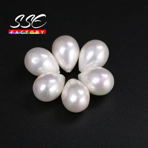 12x16mm 3PCS Half Drilled Shell Pearl Beads Mix for Jewelry Making
