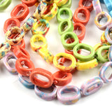 12x16mm Hollow Oval Ceramic Beads 2mm Hole Porcelain Beads