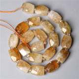12x16mm Tiger Eye Pink Yellow Quartz Gemstone Beads