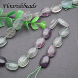 Natural Fluorite Flat Oval Shape Loose Space Beads 5 Strands/lot