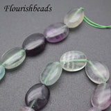 Natural Fluorite Flat Oval Shape Loose Space Beads 5 Strands/lot
