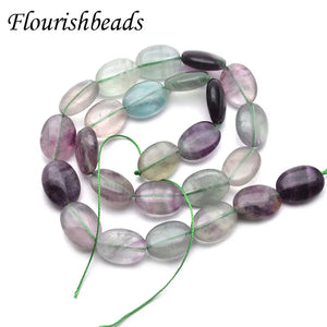 Natural Fluorite Flat Oval Shape Loose Space Beads 5 Strands/lot
