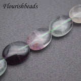 Natural Fluorite Flat Oval Shape Loose Space Beads 5 Strands/lot