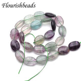 Natural Fluorite Flat Oval Shape Loose Space Beads 5 Strands/lot