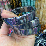 12x16mm Natural Terahertz Beads Bracelet Rectangle DIY Bangle