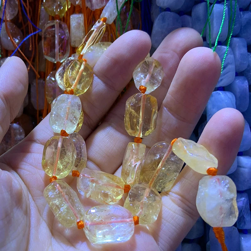 12x16mm Natural Yellow Citrine Beads for Jewelry Making Women Bracelet Necklace