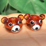 12x17mm Bear Head Lampwork Glass Beads Pendant DIY Bracelets