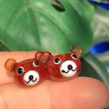 12x17mm Bear Head Lampwork Glass Beads Pendant DIY Bracelets