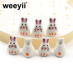 12x18mm Bunny Shape Pendant Ceramic Beads for Jewelry Making