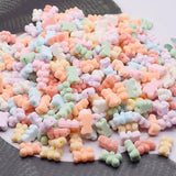 Green Purple Flocking Bear Acrylic Beads for Jewelry Making