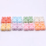 Green Purple Flocking Bear Acrylic Beads for Jewelry Making