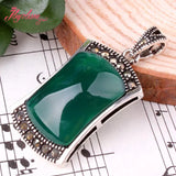12x20mm Agates Shell Stone Marcasite Necklace Pendant