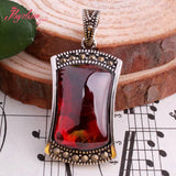 12x20mm Agates Shell Stone Marcasite Necklace Pendant