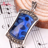 12x20mm Agates Shell Stone Marcasite Necklace Pendant