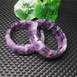 Natural Amethyst Square Bracelet Men Women 8"