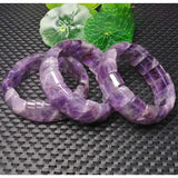 Natural Amethyst Square Bracelet Men Women 8"