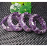 Natural Amethyst Square Bracelet Men Women 8"