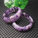 Natural Amethyst Square Bracelet Men Women 8"