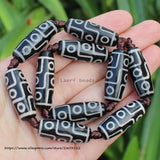 12x30mm Tibetan Dzi 9 Eyes Agate Oval Beads 6pcs