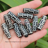 12x30mm Tibetan Dzi 9 Eyes Agate Oval Beads 6pcs
