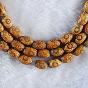 12x8 MM Brown Tibetan Dzi Eyes Agates Stone Oval Beads for DIY Jewelry