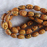 12x8 MM Brown Tibetan Dzi Eyes Agates Stone Oval Beads for DIY Jewelry