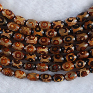 12x8 MM Tibetan Dzi Agate Stone Beads Buddha Charms Oval Shape