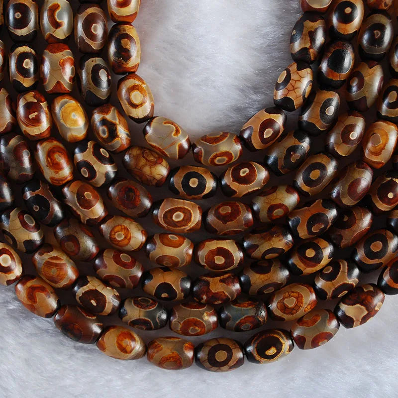 12x8 MM Tibetan Dzi Agate Stone Beads Buddha Charms Oval Shape