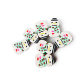12x8mm Cartoon Christmas Polymer Clay Beads with Snowman