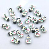 12x8mm Cartoon Christmas Polymer Clay Beads with Snowman