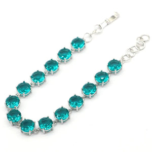 Gorgeous Aquamarine Silver Bracelet Fine Jewelry