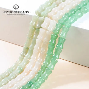 12x8mm Green Aventurine Jade Bamboo Joint Shape Beads
