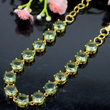 Green Amethyst Silver Bracelet for Wedding