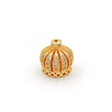 Micro Pave Clear CZ Crown Beads for DIY Bracelets, 10mm or 13mm